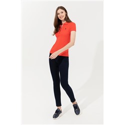 Kadın Kırmızı Basic Polo Yaka Tişört