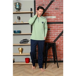 AHENGİM Man Erkek Pijama Takımı Uzun Kol Süprem Pamuklu Mevsimlik M58012262 1-2-10001205