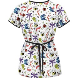 UA A Bug's Life Grey Mock Wrap Scrub Top