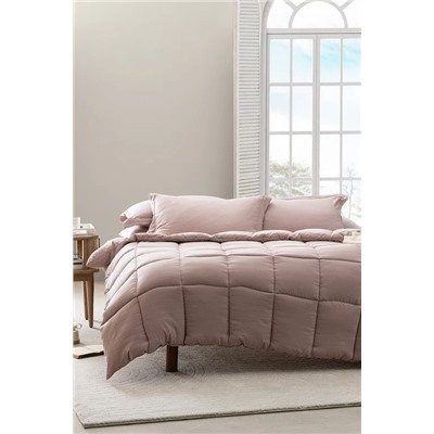 Mona Tek Kişilik Comforter Set - Pudra