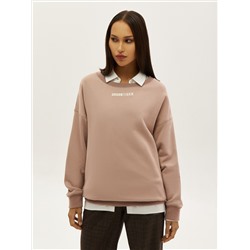 Oversize свитшот POLYMITAM из 100% хлопка с флуоресцентной вышивкой