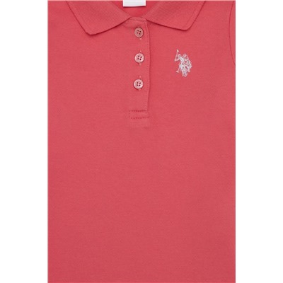 Kız Çocuk Nar Çiçeği Basic Polo Yaka Sweatshirt