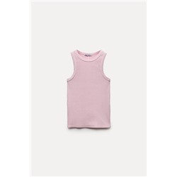 FADED-EFFECT RIB T-SHIRT