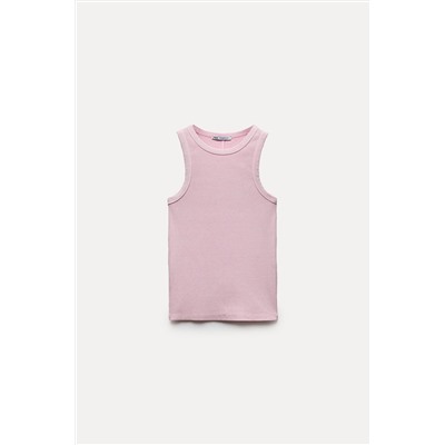FADED-EFFECT RIB T-SHIRT