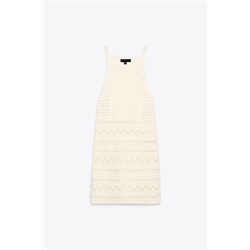 HALTER CROCHET KNIT MINI DRESS