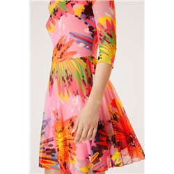 Vestido corto manga 3/4