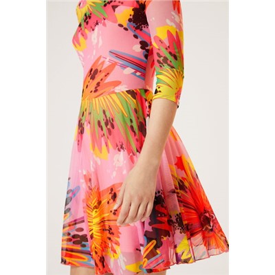 Vestido corto manga 3/4