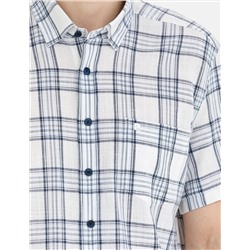 Lacivert Regular Fit Kısa Kollu Gömlek