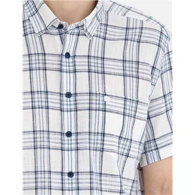 Lacivert Regular Fit Kısa Kollu Gömlek