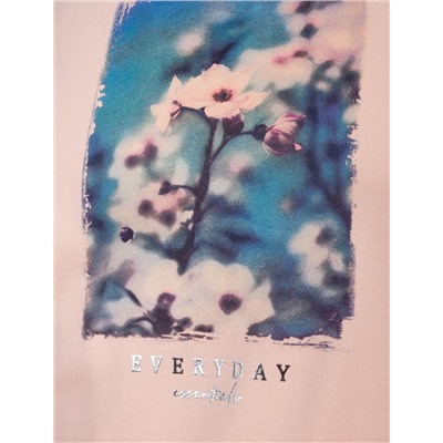 Свободная футболка с принтом из премиального хлопка с эастаном