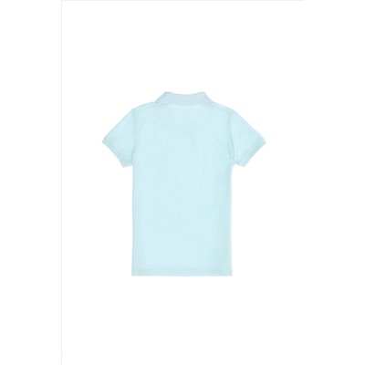 Erkek Çocuk Su Yeşili Basic Polo Yaka T-Shirt