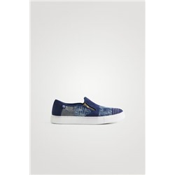 Zapatillas slip on denim cremallera