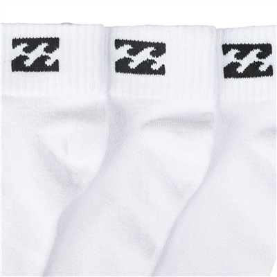 Billabong Unisex Quarter Socken 3 Paar weiß BG-19 QUARTER