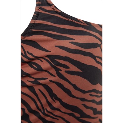 Çok Renkli Animal Desenli Atma Kaplı Büyük Beden Bikini Üstü TBBSS22BU0382