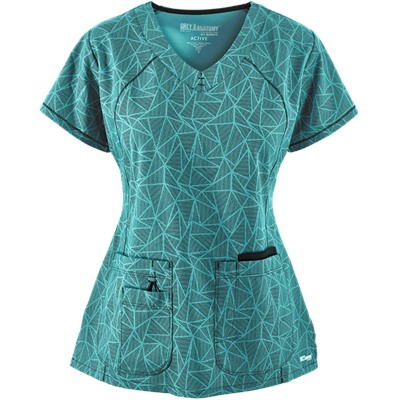 Grey's Anatomy Scrubs Active Modern Legend/Black Trinity Print Top