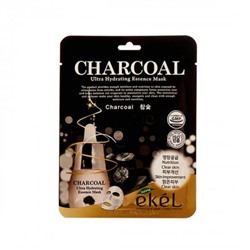 [EKEL] Маска для лица тканевая ДРЕВЕСНЫЙ УГОЛЬ Charcoal Ultra Hydrating Essence Mask, 25 мл