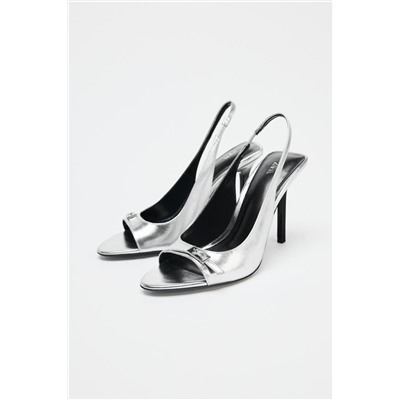 METALLIC HIGH-HEEL SANDALS