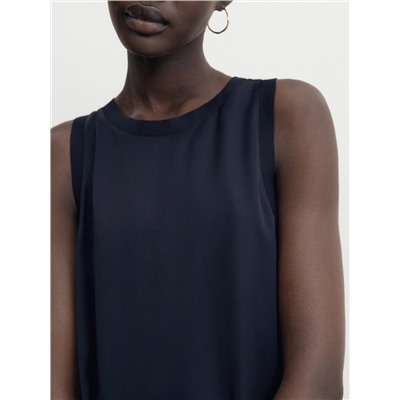 Vestido midi satinado detalle rib