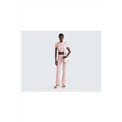 United Colors of Benetton Kadın Pembe Flared Fit Muline Ribana Pantolon 123P1394EF00A-2Y4