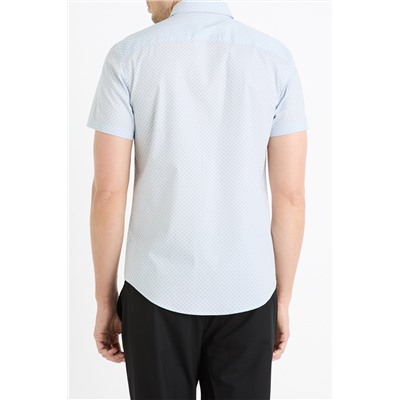 Camisa slim fit - Celeste