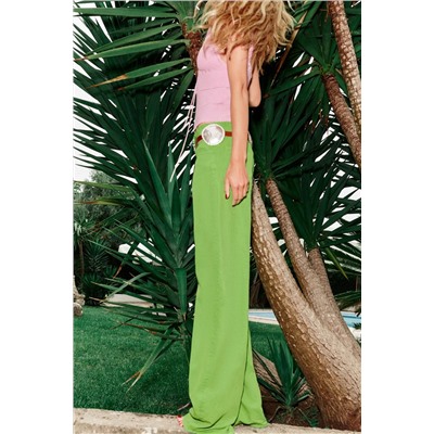 WIDE-LEG MID-RISE TROUSERS