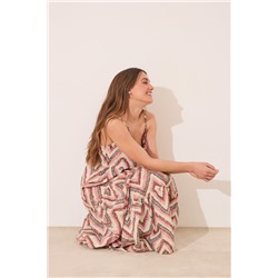 Vestido midi algodón estampado