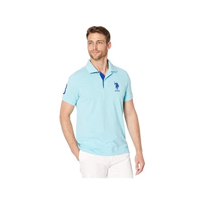 U.S. POLO ASSN. Slim Fit Big Horse Polo w/ Stripe Collar