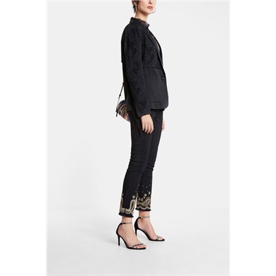 Blazer jaquard flecos