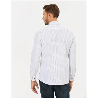 Beyaz Slim Fit Uzun Kollu Gömlek