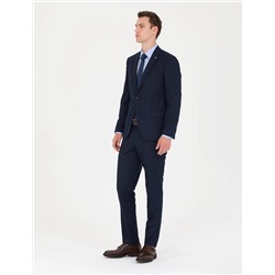 Ekose Lacivert Ekstra Slim Fit Takım Elbise