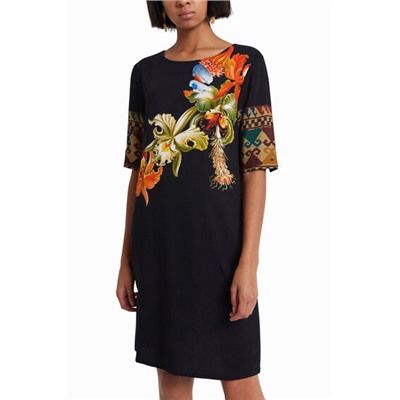 Vestido de viscosa con mangas 3/4 Designed by M. Christian Lacroix