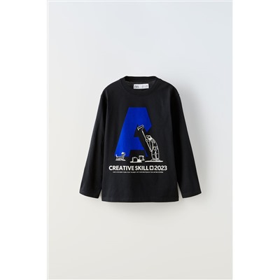CAMISETA LETRA FLOCK