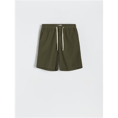 Shorts im Regular-Fit aus Leinenmischung