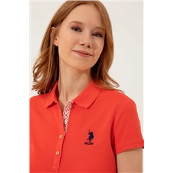 Kadın Kırmızı Basic Polo Yaka Tişört