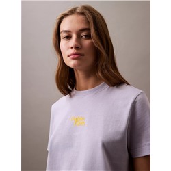 Flocked Logo Graphic Slim T-Shirt