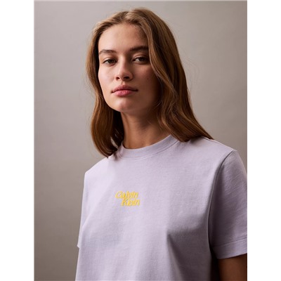 Flocked Logo Graphic Slim T-Shirt