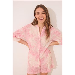 Pijama camisero voile 100% algodón print floral