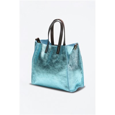 Bolso y neceser de piel Coti Azul claro