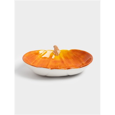 Блюдо, 23 см, керамика, оранжевое, Тыква, Bright pumpkin