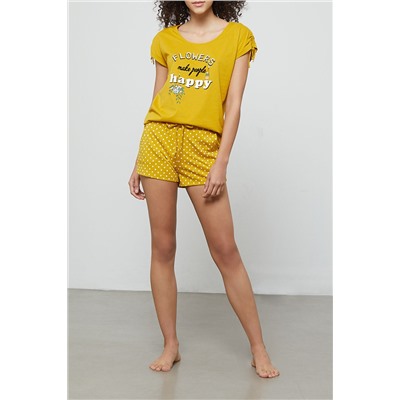 Short Gigi Mostaza y ocre