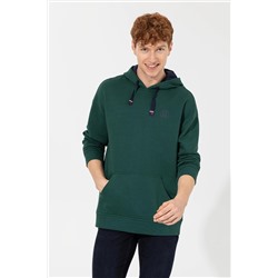 Erkek Yeşil Kapüşonlu Sweatshirt