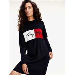 TOMMY ORGANIC COTTON LOGO DRESS