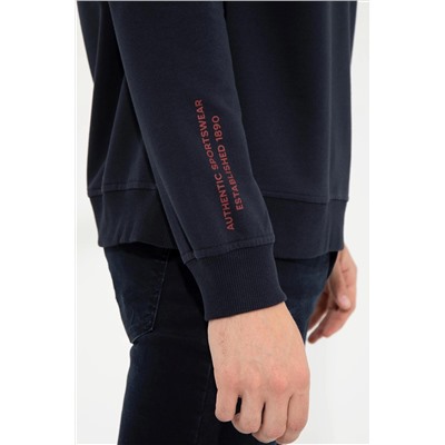 Erkek Lacivert Bisiklet Yaka Sweatshirt