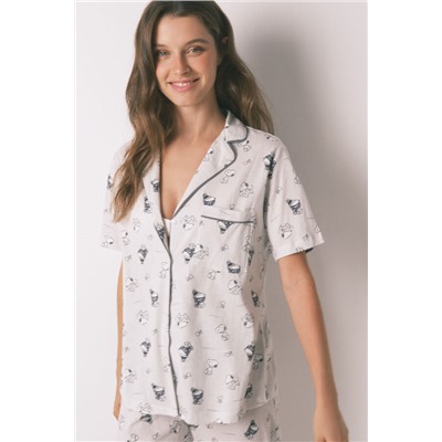 Pijama camisero 100% algodón Snoopy