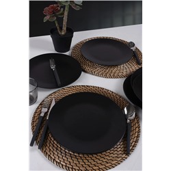 Keramika Mat Siyah Ege Servis Tabağı 25 Cm 6 Adet ST040106F956A000000MAS3T00