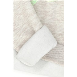 Çocuk Bej Melanj Basic Kapüşonlu Sweatshirt
