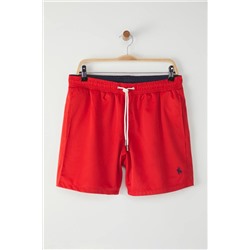 TRENDYOL MAN Kırmızı Standart Fit Nakış Detaylı Deniz Şortu TMNSS25DS00010