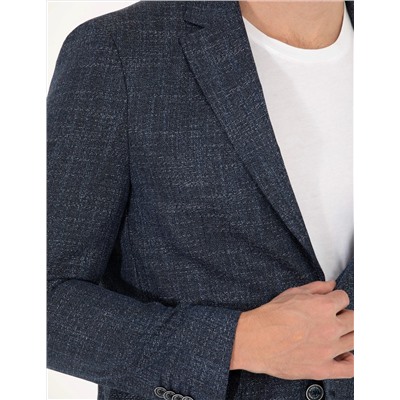 Lacivert Slim Fit Blazer Ceket