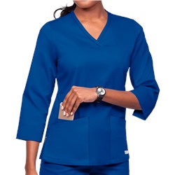 UA Butter-Soft STRETCH Women's 3-Pocket 3/4th Sleeve Side Zip Scrub Top