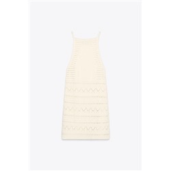 HALTER CROCHET KNIT MINI DRESS